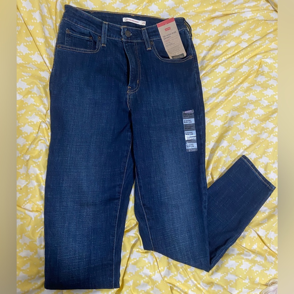 Levis 721 High Rise Skinny Dark Denim Jeans size 29 NWT